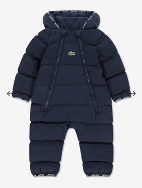 NWT Lacoste KidsBaby Solid Pramsuit in Navy $179 Size 3M